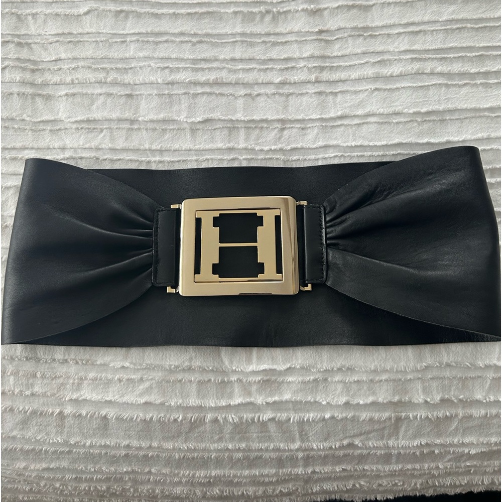 Halston Heritage Black and Gold Belt M